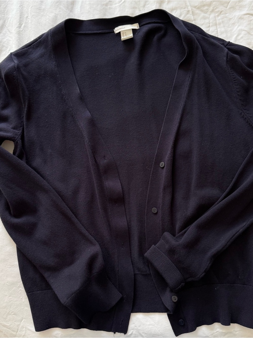 H&M Classic Navy Women's V-Neck Cardigan Sweater
